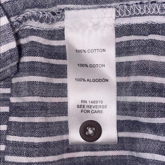 CASA CABANA Blue Striped Button Down Shirt 100%Cotton - Picture 12 of 13